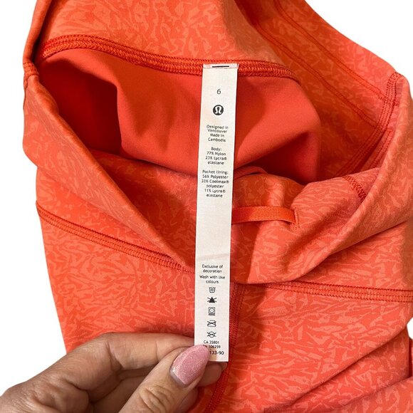 NWOT Lululemon Wunder Train High Rise Short 8" Crunch Warm Coral Size 6 - Picture 5 of 5
